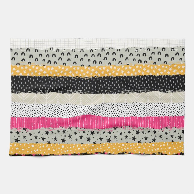 Patchwork Tiles: Versatile Seamless Design. Kitchen Towel (Horizontal)