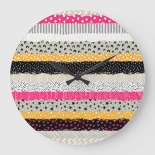 Patchwork Tiles: Versatile Seamless Design. Large Clock