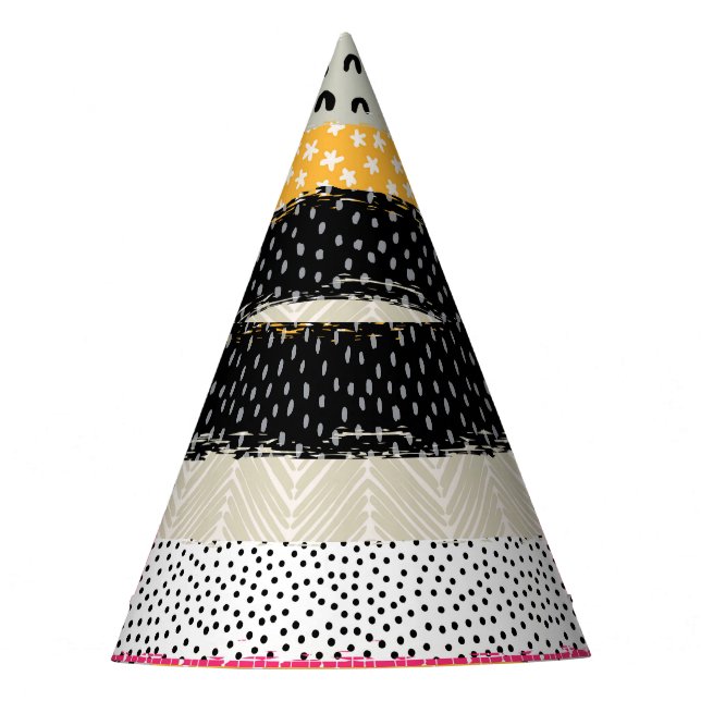 Patchwork Tiles: Versatile Seamless Design. Party Hat (Front)
