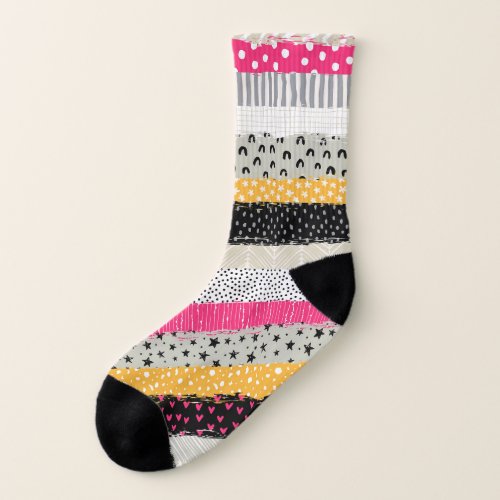 Patchwork Tiles Versatile Seamless Design Socks