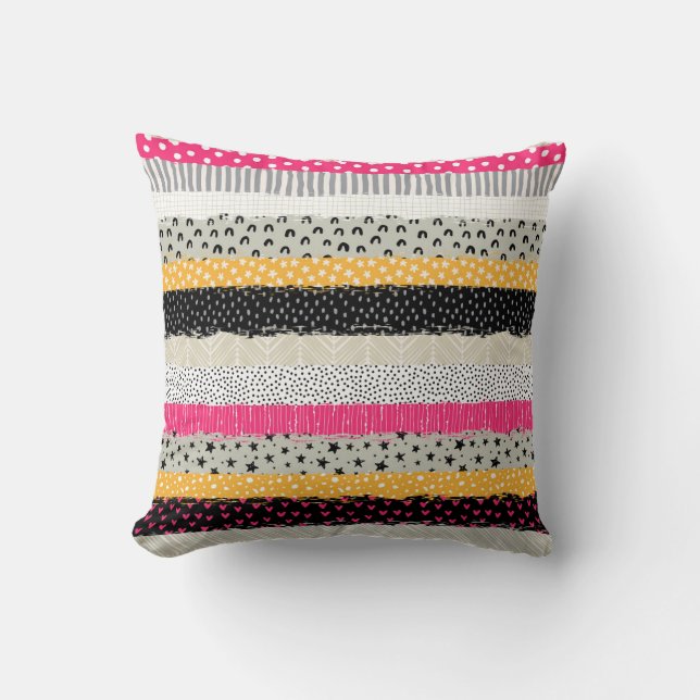 Patchwork Tiles: Versatile Seamless Design. Throw Pillow (Front)