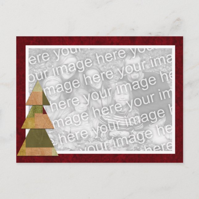 Patchwork Tree Template Postcard (Front)