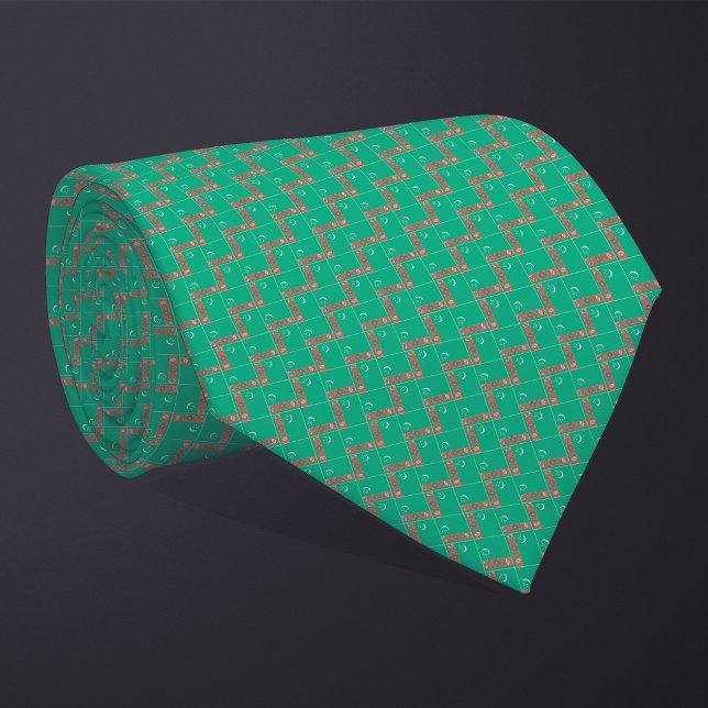 Patchwork Turkmenistan Flag Pattern  Neck Tie (Creator Uploaded)