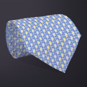 Patchwork Uruguay Flag Pattern Neck Tie