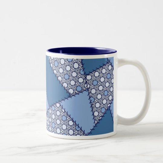 Patchwork With Stitching - 08 Two-Tone Coffee Mug