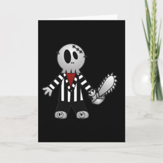 PATCHY CHAINSAW HALLOWEEN SKELETON CARD