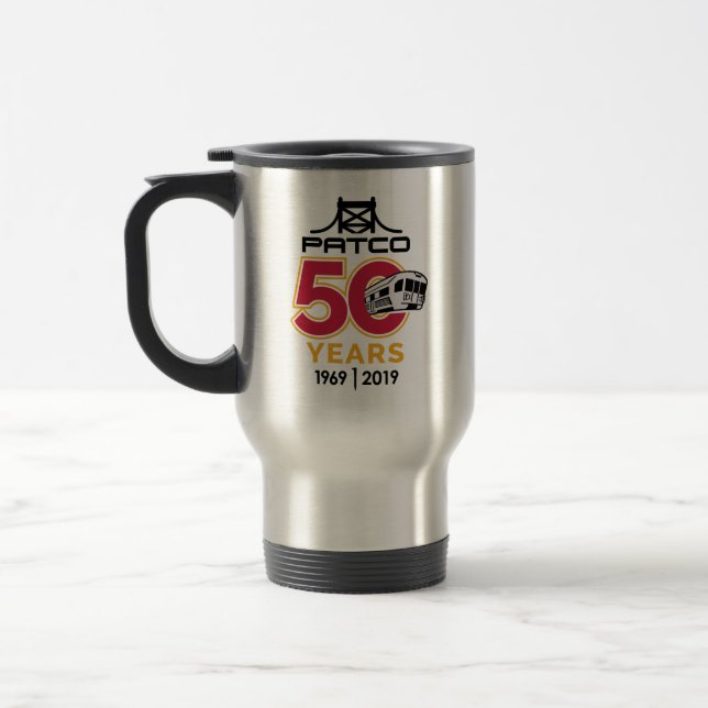 PATCO 50th Anniversary Logo 15th ounce Travel Mug (Left)