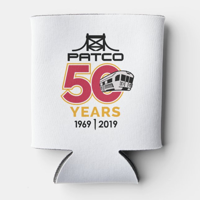PATCO 50th Anniversary Logo Design Can Cooler (Front)