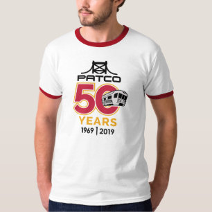 PATCO 50th Anniversary Logo Red Ringer Tee
