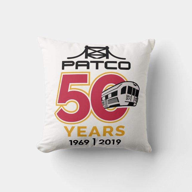 PATCO 50th Anniversary Throw Pillow (Front)