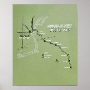 PATCO Route Map Replica Poster
