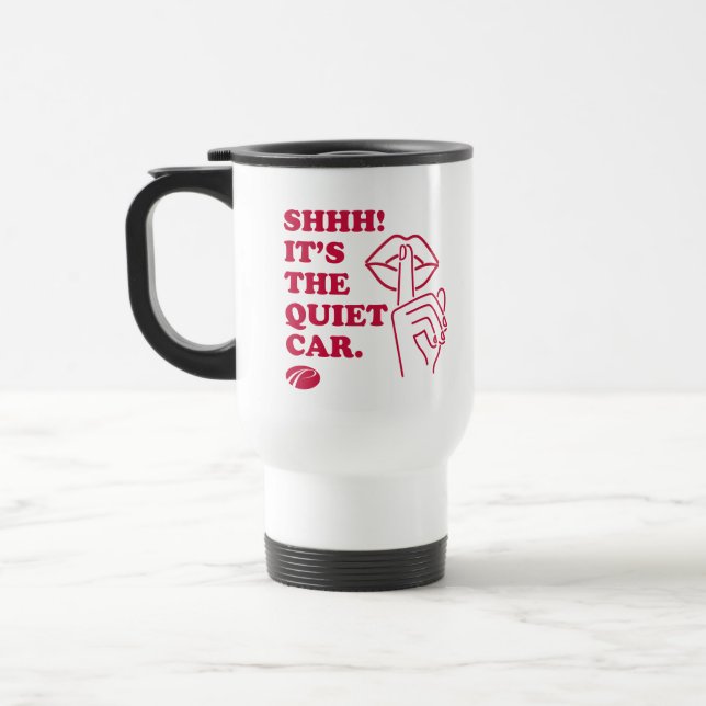 PATCO "SHHH! IT'S THE QUIET CAR" TRAVEL MUG (Left)