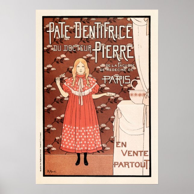PATE DENTIFRICE French Paris Toothpaste Toothbrush Poster (Front)