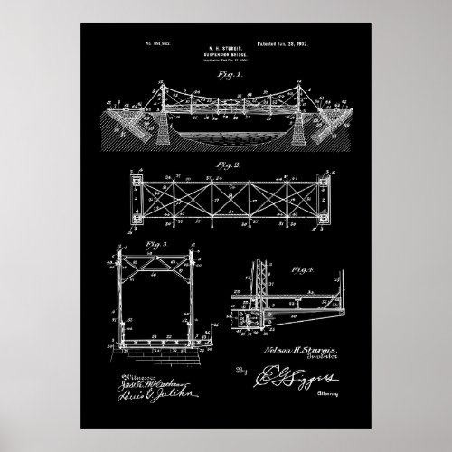 Patent Suspension Bridge Poster