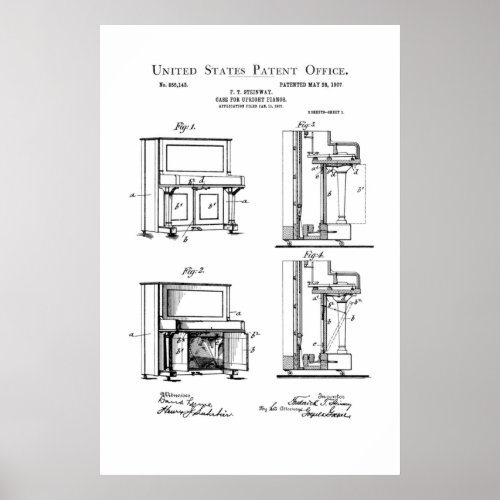 Patent _ Upright Piano _ Poster