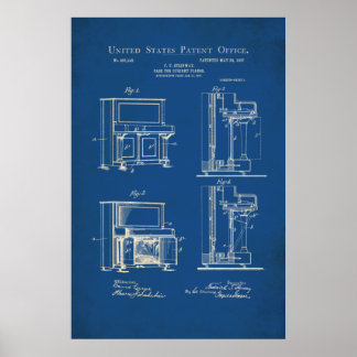 Patent - Upright Piano - Poster