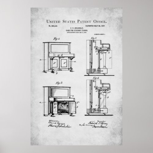 Patent _ Upright Piano _ Poster