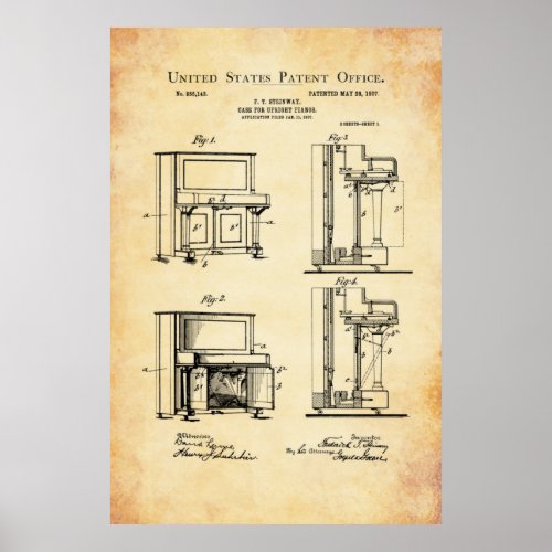 Patent _ Upright Piano _ Poster