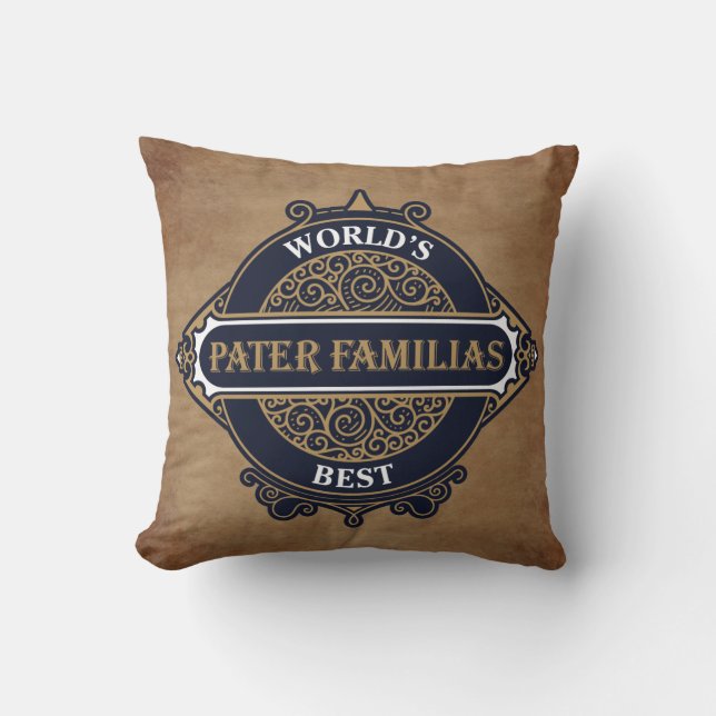 Pater Familias (Father of the Family) Fathers Day Throw Pillow (Front)