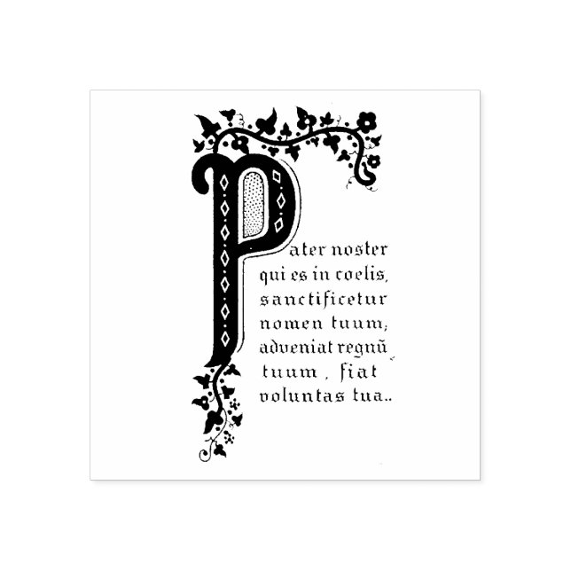 Pater Noster  Our Father prayer in Latin Rubber Stamp (Imprint)