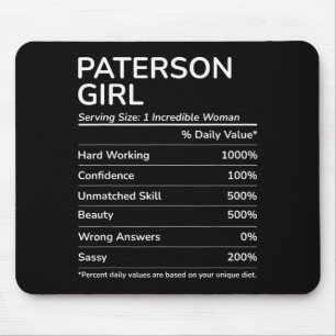 Paterson Girl Funny New Jersey Hometown Mouse Pad
