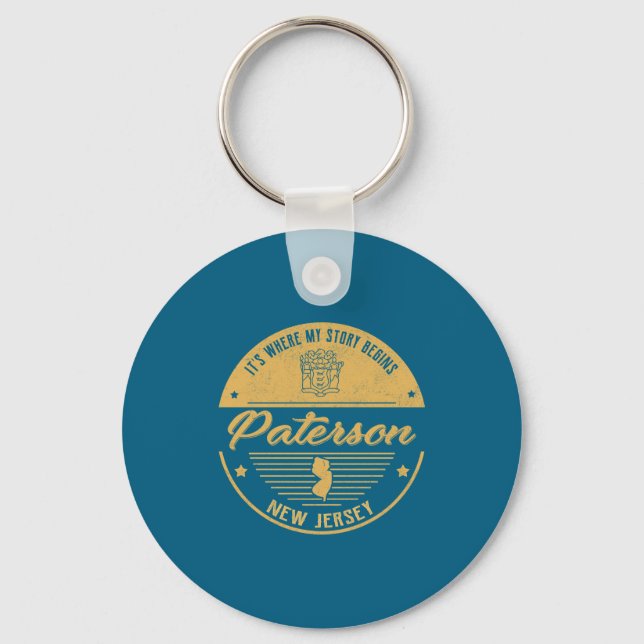 Paterson New Jersey Its Where My Story Begins  Keychain (Front)