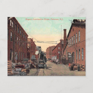 Paterson, New Jersey, Locomotive Shop Vintage Postcard
