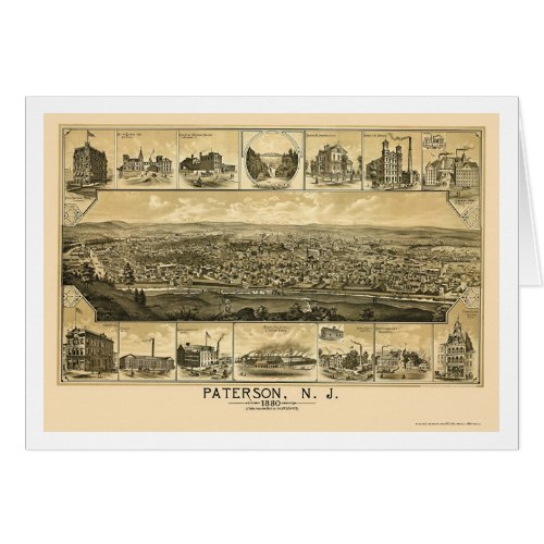 Paterson NJ Panoramic Map _ 1880