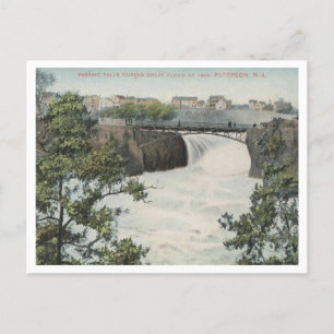 Paterson NJ, Passaic Falls, Flood of 1904 Vintage Postcard