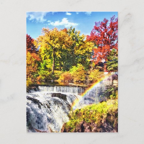 Paterson NJ _ Rainbow Over Paterson Great Falls Postcard