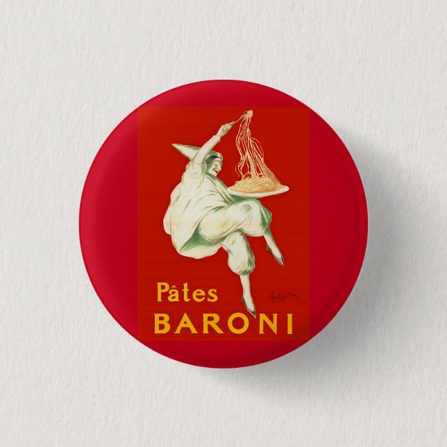 Pates Baroni Cappiello Vintage Advertisement Button (Front)