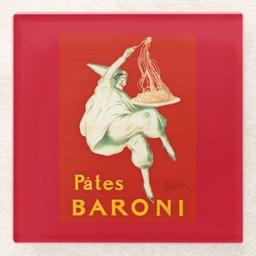 Pates Baroni Cappiello Vintage Advertisement Glass Coaster