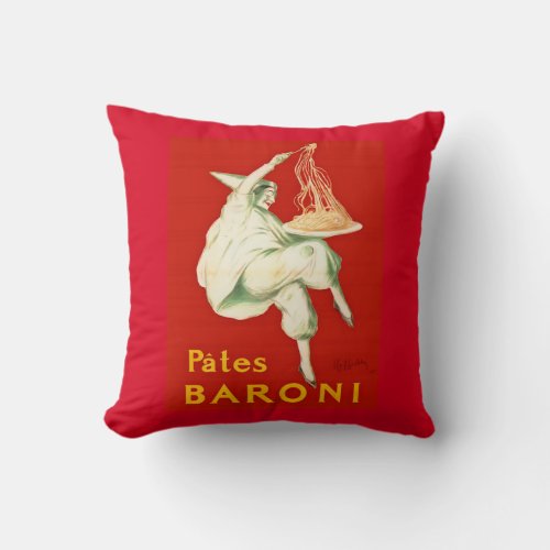 Pates Baroni Cappiello Vintage Advertisement Throw Pillow