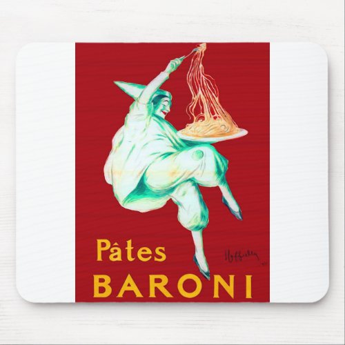 Pates Baroni Spaghetti Vintage Poster Mouse Pad
