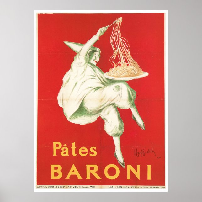 Pates Baroni Vintage Food Ad Art Poster (Front)
