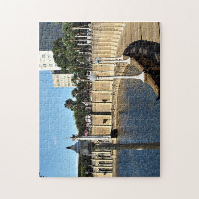 Path Around Lake Mirror Jigsaw Puzzle (Vertical)