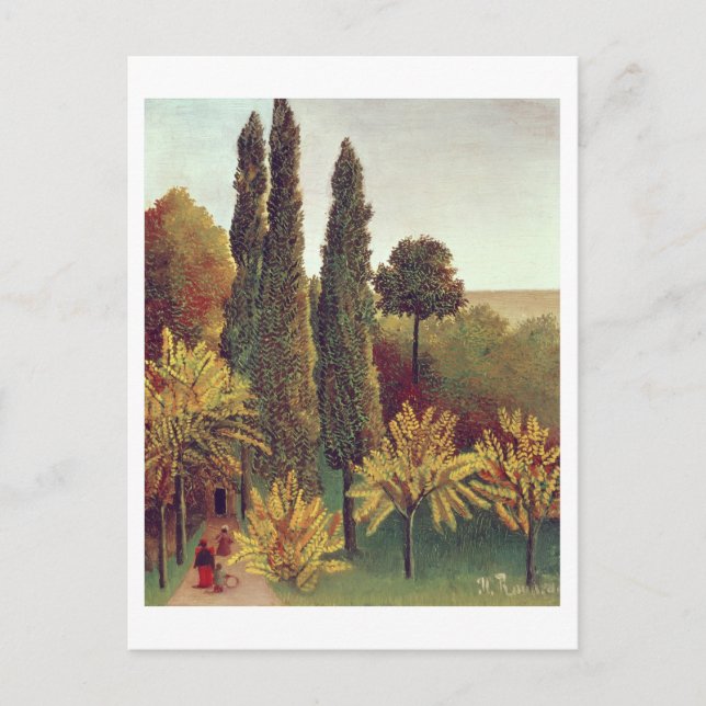 Path in the Buttes Chaumont Park, Paris, 1908 (oil Postcard (Front)