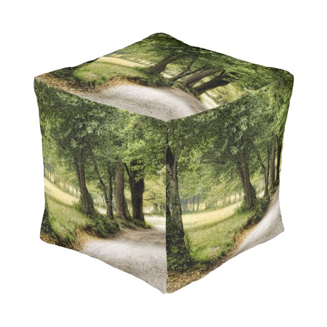 Path in the Country Pouf (Angled Front)