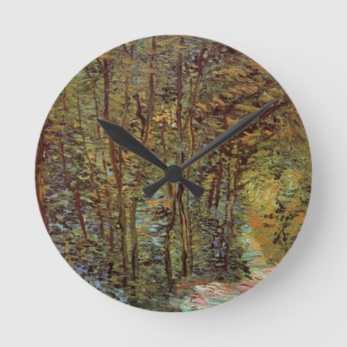Path in the Woods by Vincent van Gogh Round Clock
