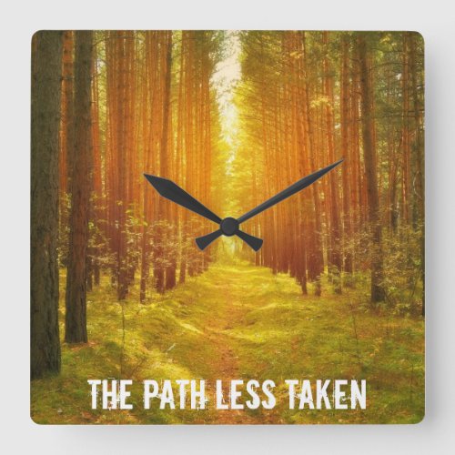 Path in the Woods Square Wall Clock