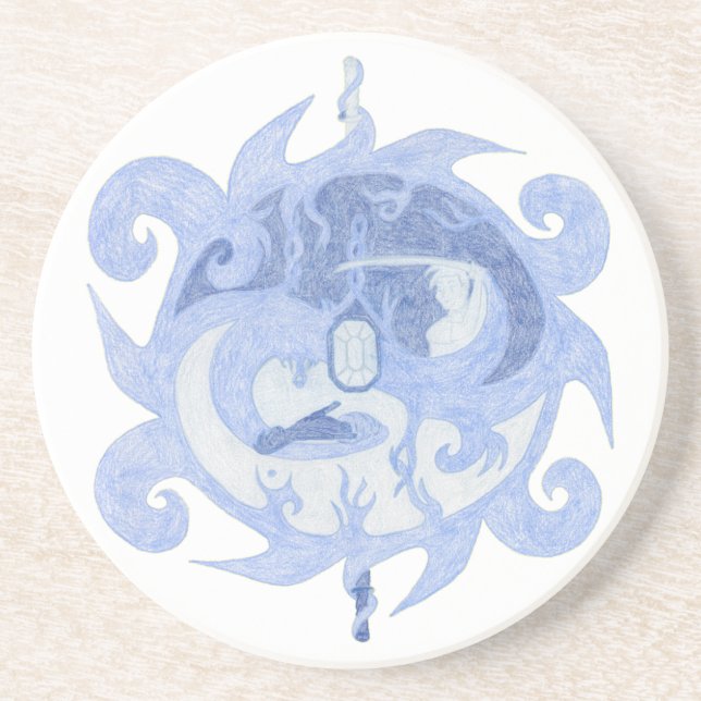 “Path of a Hero” Emblem Sandstone Coaster (Front)