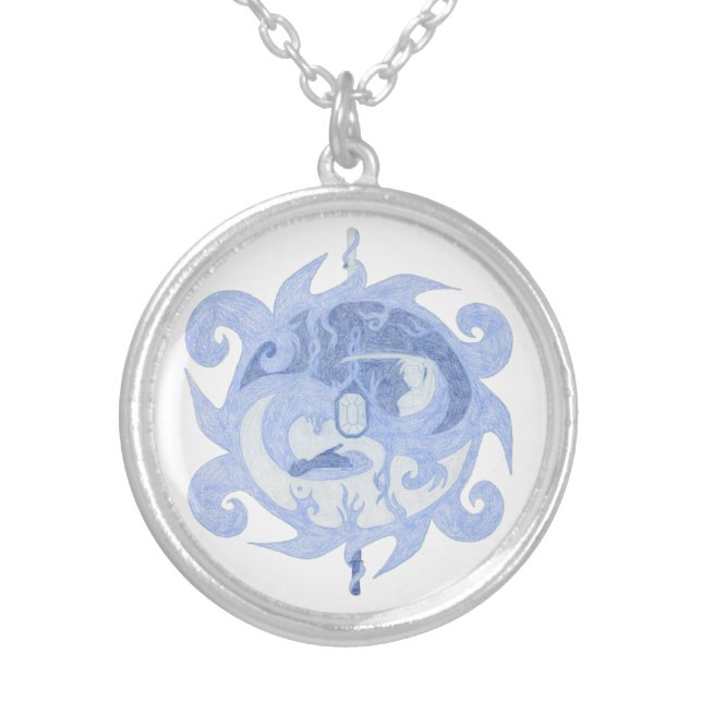 “Path of a Hero” Emblem Silver Plated Necklace (Front)
