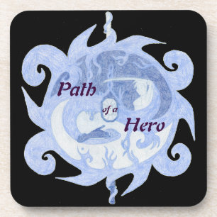 “Path of a Hero” Emblem (with title) Drink Coaster