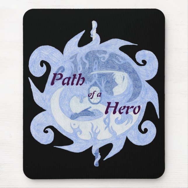“Path of a Hero” Emblem (with title) Mouse Pad (Front)