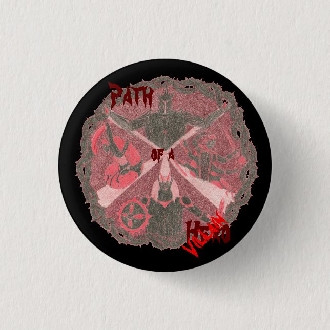 “Path of a Hero” Villains Emblem (with title) Button (Front)