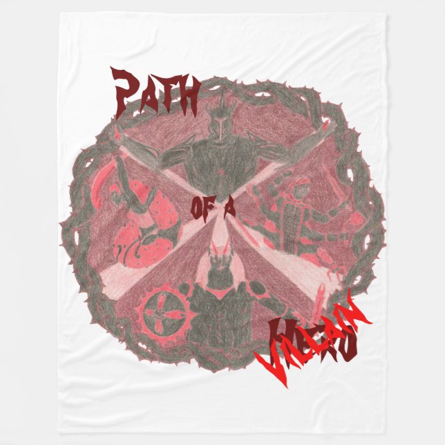 “Path of a Hero” Villains Emblem (with title) Fleece Blanket (Front)