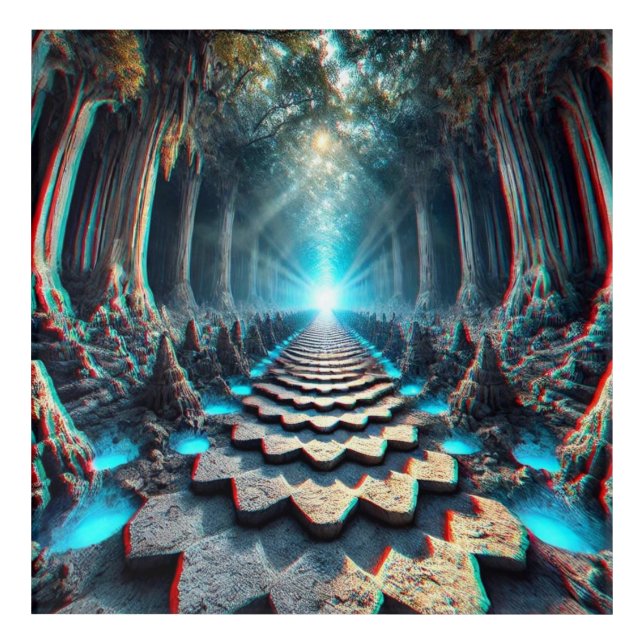 Path of Infinity: The Crystal Cave Descent Acrylic Print (Front)