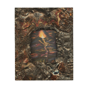 Path of Life Burnt Offering Wood Wall Art