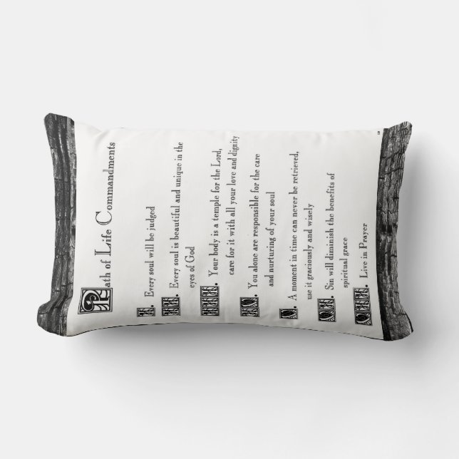 Path of Life Commandments Lumbar Pillow (Front)