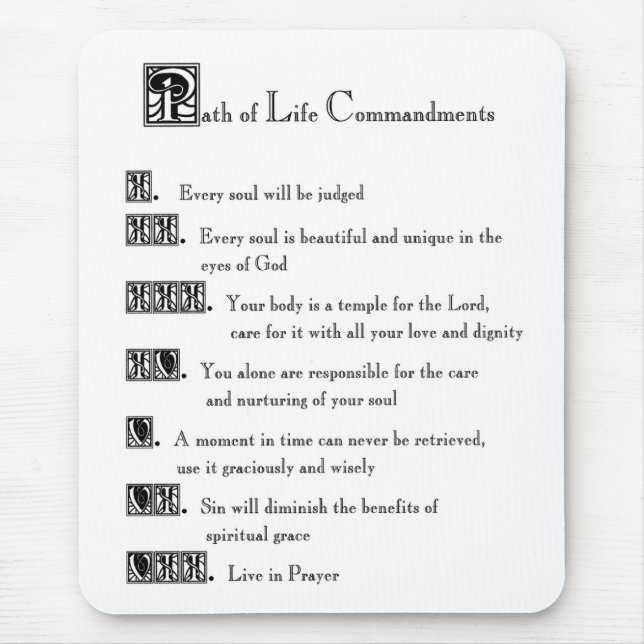 Path of Life Commandments Mouse Pad (Front)